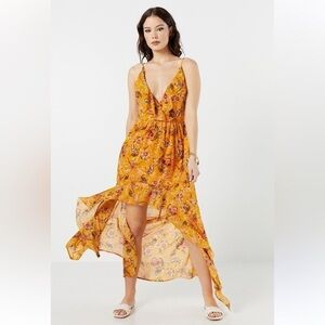 Floral Chiffon High Low Maxi  Dress
